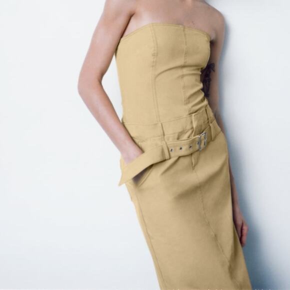 ZARA STRAPLESS DRESS - Picture 2 of 7